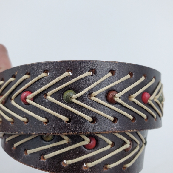 GAP Accessories - GAP Brown Leather Belt Boho Southwestern Aztec